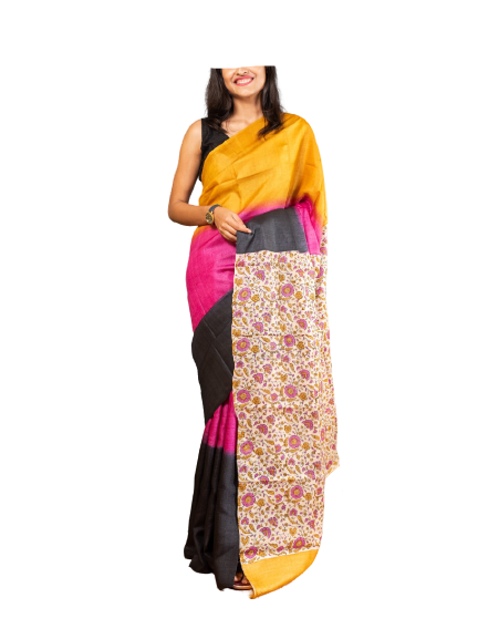 Pure Tussar Silk print saree