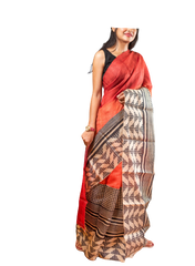 Pure Tussar Silk print saree