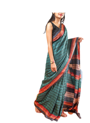 Pure Tussar Silk print saree