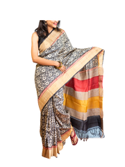 Pure Tussar Silk print saree