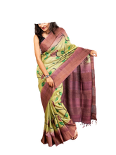 Pure Tussar Silk print saree