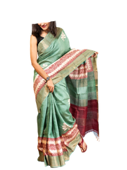 Pure Tussar Silk print saree
