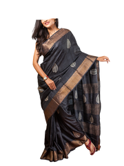Pure Tussar Silk print saree