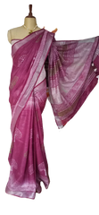 Linen Hand Block Printed Saree SILK ZONE
