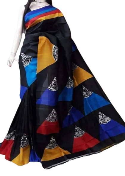 Pure Tussar Silk print saree