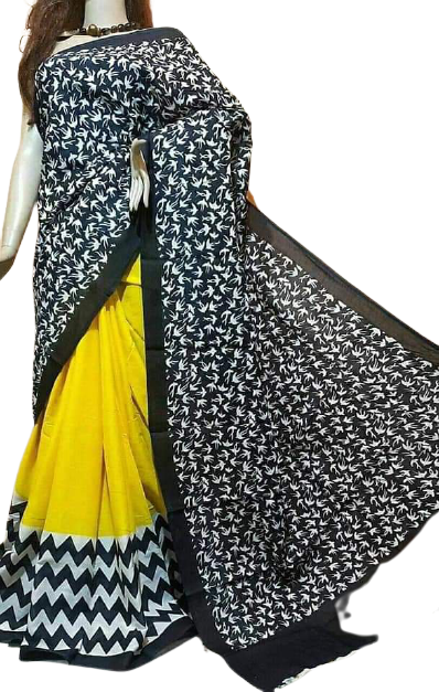 Pure Tussar Silk print saree