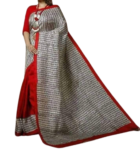 Pure Tussar Silk print saree