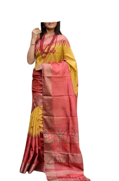 Pure Tussar Silk print saree