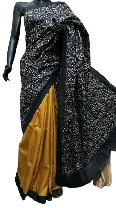 Pure Tussar Silk print saree