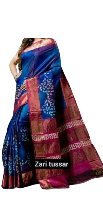 Pure Tussar Silk print saree