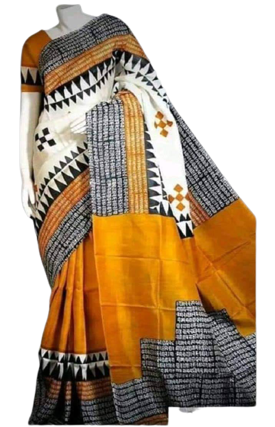 Pure Tussar Silk print saree