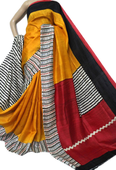 Pure Tussar Silk print saree