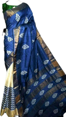 Pure Tussar Silk print saree