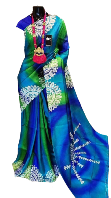 Pure Tussar Silk print saree