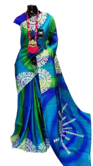 Pure Tussar Silk print saree