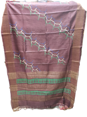 Pure Tussar Silk print saree