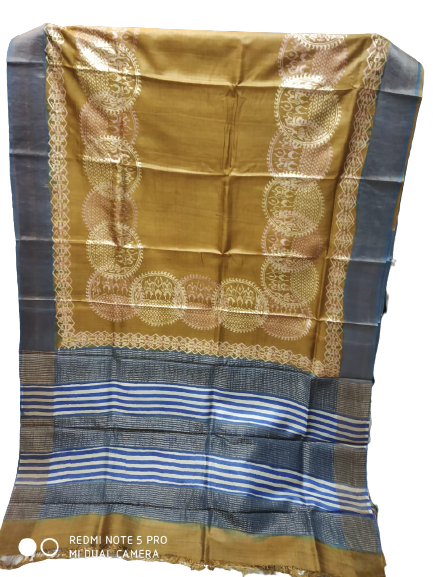 Pure Tussar Silk print saree