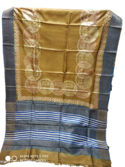 Pure Tussar Silk print saree