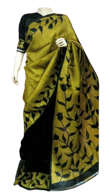 Pure Tussar Silk print saree