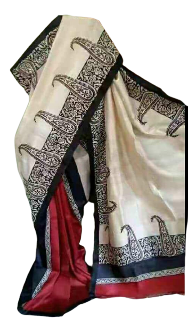 Pure Tussar Silk print saree