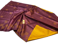 Tussar Desi Kora Silk Saree M J HANDLOOM