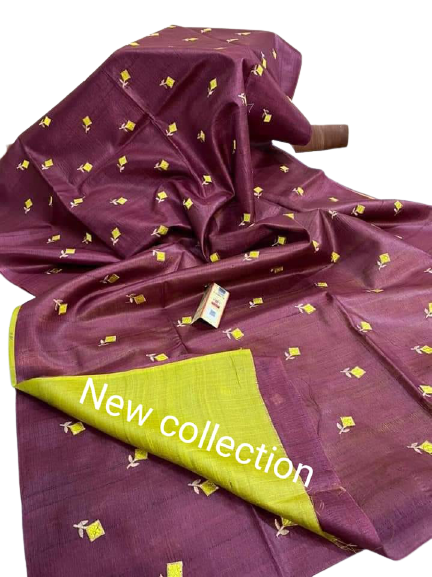 Tussar Silk Embroidery Saree SILK ZONE