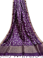 Silk Linen Embroidery Saree M J HANDLOOMS