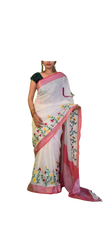 Pure Linen Embroidery Saree M J HANDLOOMS
