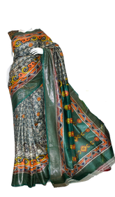 Pure Tussar Silk print saree