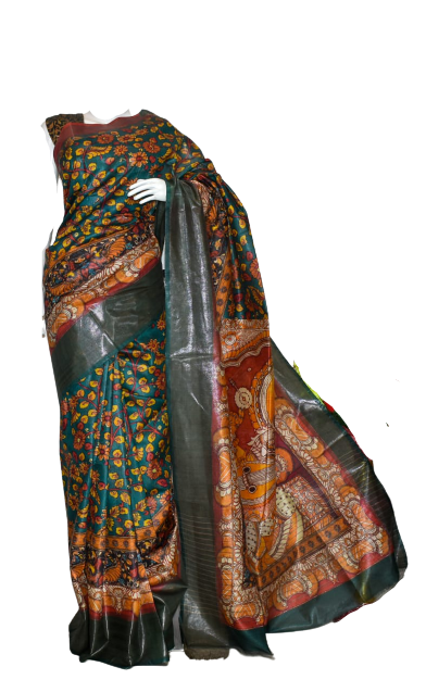 Pure Tussar Silk print saree