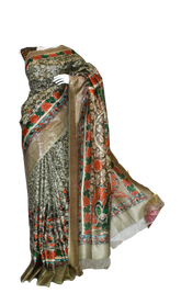 Pure Tussar Silk print saree