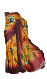 Pure Tussar Silk print saree