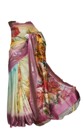 Pure Tussar Silk print saree