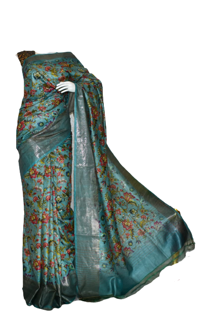 Pure Tussar Silk print saree