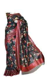 Pure Tussar Silk print saree