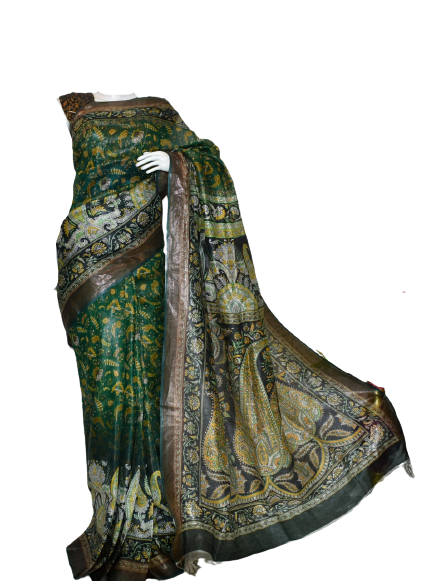 Pure Tussar Silk print saree