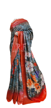 Pure Tussar Silk print saree