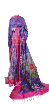 Pure Tussar Silk print saree