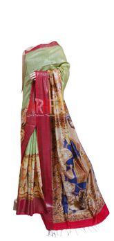 Pure Tussar Silk print saree