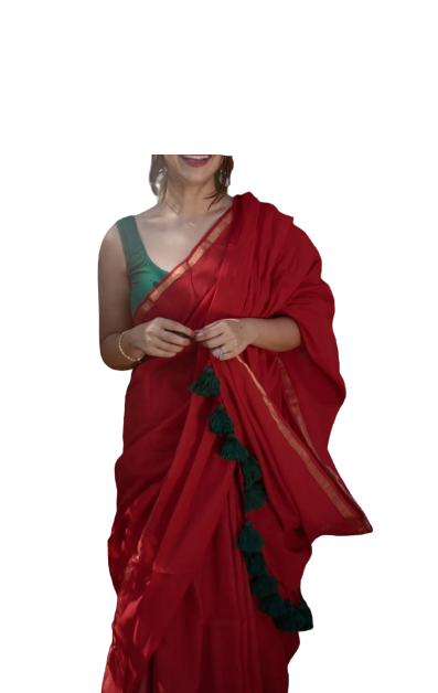 Khadi Linen Chanderi Saree M J HANDLOOMS