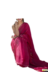 Khadi Linen Chanderi Saree M J HANDLOOM