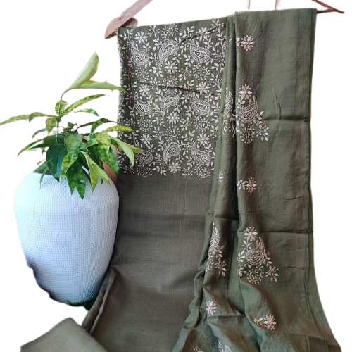 Pure Tussar Silk print saree