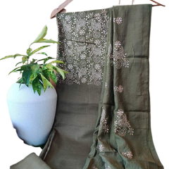 Pure Tussar Silk print saree