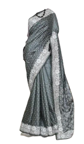 Tussar Silk Hand Embroidery Cutwork M J HANDLOOMS