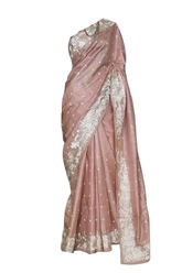 Tussar Silk Hand Embroidery Cutwork M J HANDLOOMS