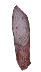 Tussar Silk Hand Embroidery Cutwork M J HANDLOOMS