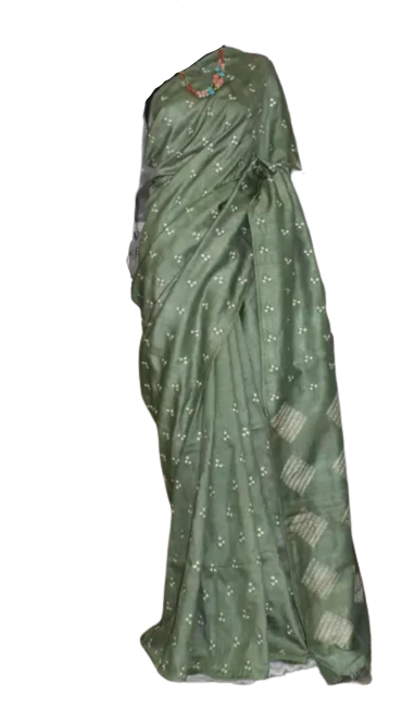 Tussar Silk Hand Embroidery Cutwork M J HANDLOOMS