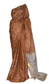 Ghicha Tussar Silk Hand Embroidery Saree M J HANDLOOMS