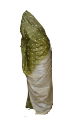 Ghicha Tussar Silk Hand Embroidery Saree M J HANDLOOMS