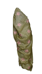 Ghicha Tussar Silk Hand Embroidery Saree M J HANDLOOMS